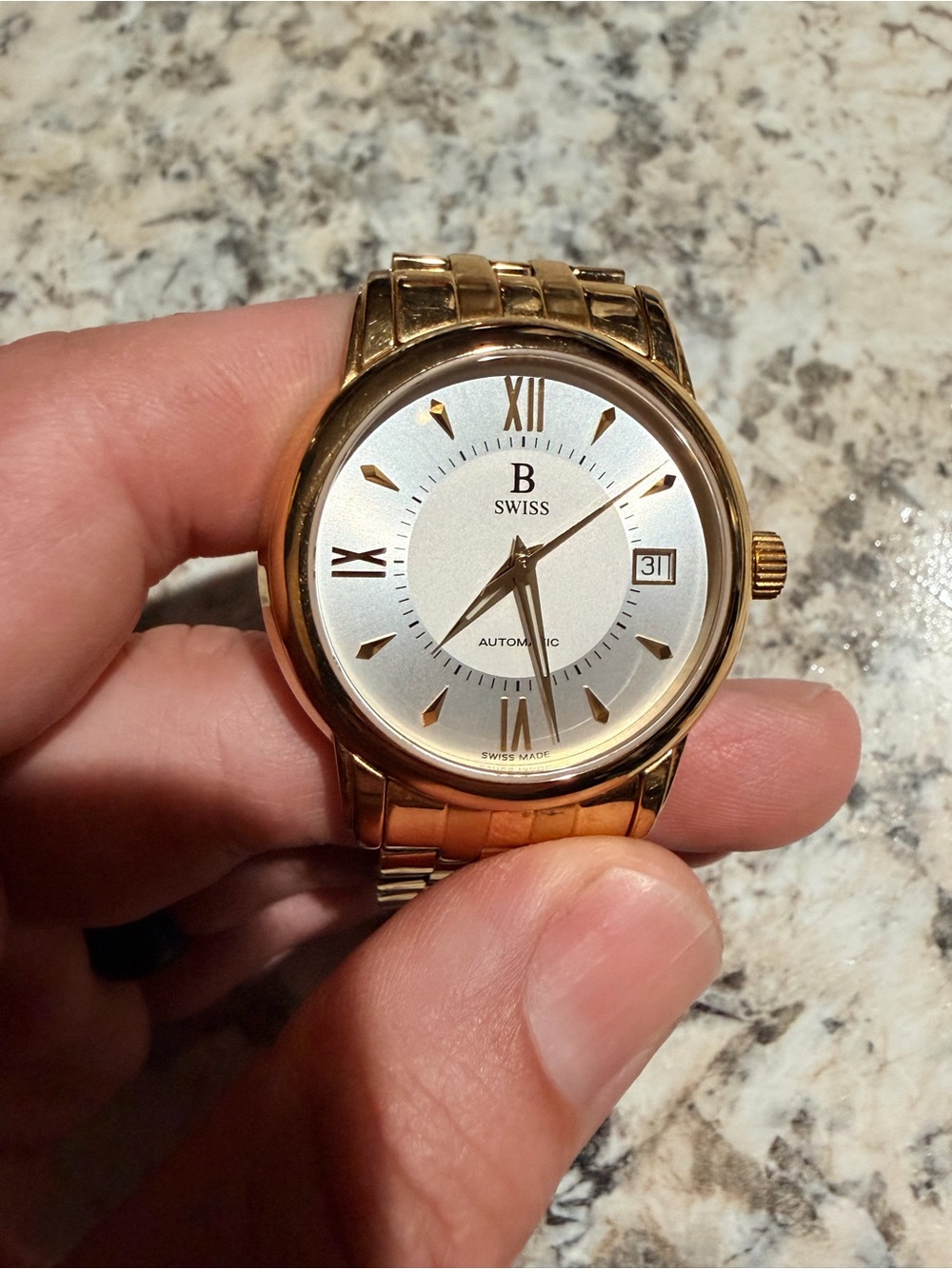 B-Swiss Gold-Tone Automatic Men's Watch - Gold